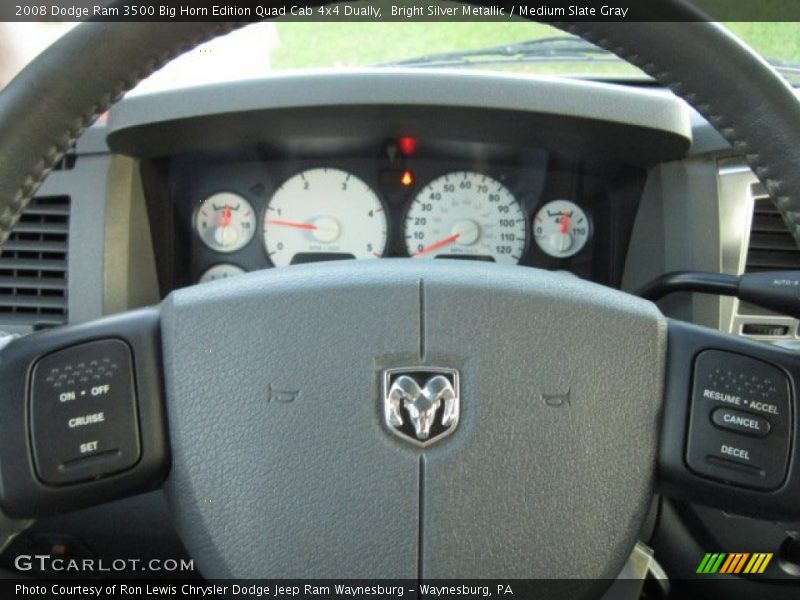 Bright Silver Metallic / Medium Slate Gray 2008 Dodge Ram 3500 Big Horn Edition Quad Cab 4x4 Dually