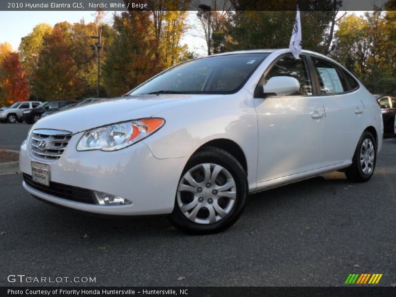 Nordic White / Beige 2010 Hyundai Elantra GLS