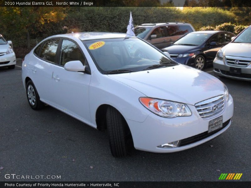 Nordic White / Beige 2010 Hyundai Elantra GLS