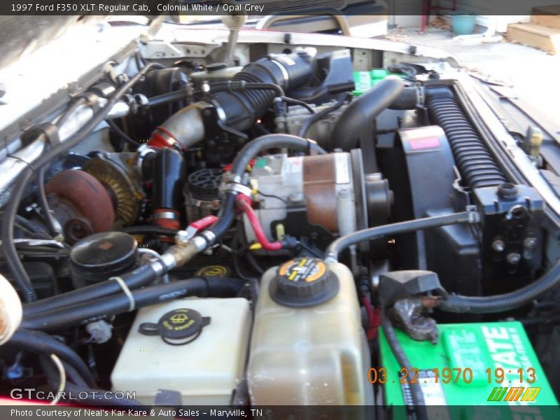 Colonial White / Opal Grey 1997 Ford F350 XLT Regular Cab