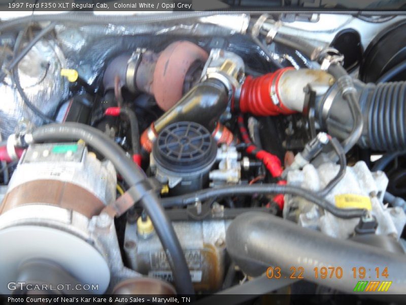 Colonial White / Opal Grey 1997 Ford F350 XLT Regular Cab