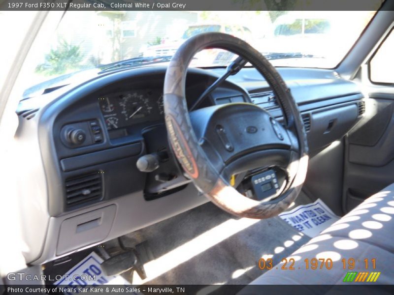 Colonial White / Opal Grey 1997 Ford F350 XLT Regular Cab
