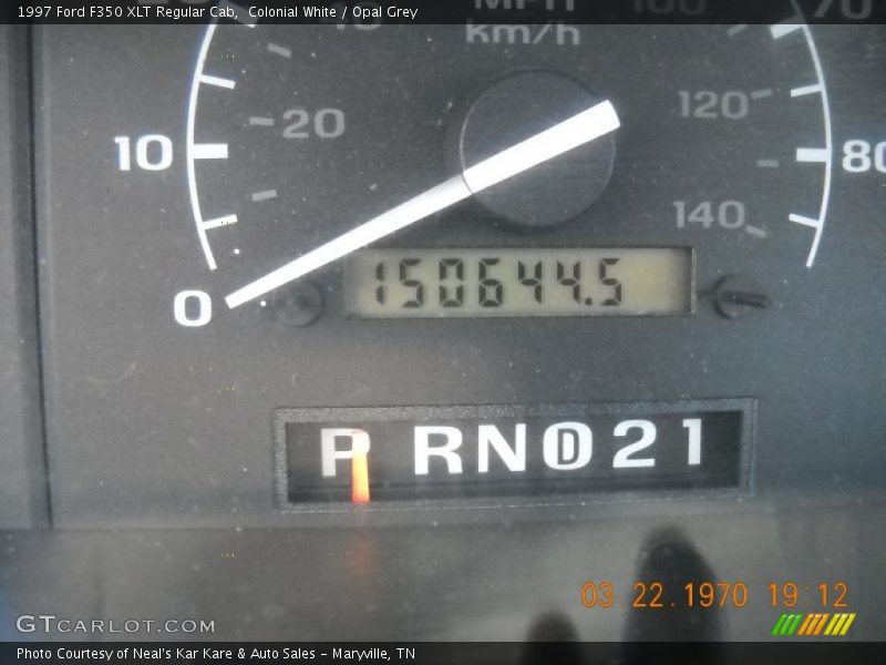 Colonial White / Opal Grey 1997 Ford F350 XLT Regular Cab