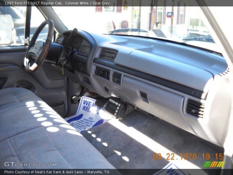 Colonial White / Opal Grey 1997 Ford F350 XLT Regular Cab