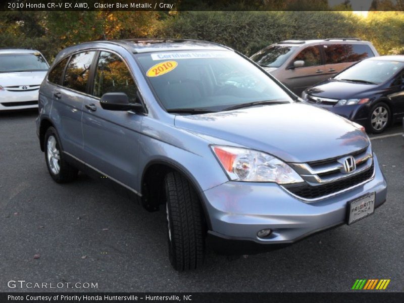 Glacier Blue Metallic / Gray 2010 Honda CR-V EX AWD