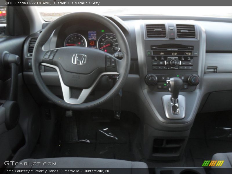 Glacier Blue Metallic / Gray 2010 Honda CR-V EX AWD