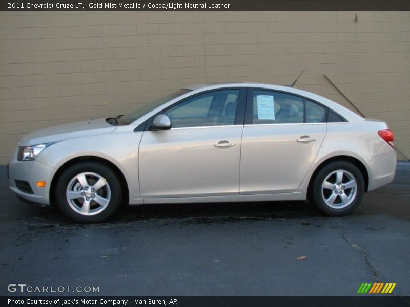Gold Mist Metallic / Cocoa/Light Neutral Leather 2011 Chevrolet Cruze LT