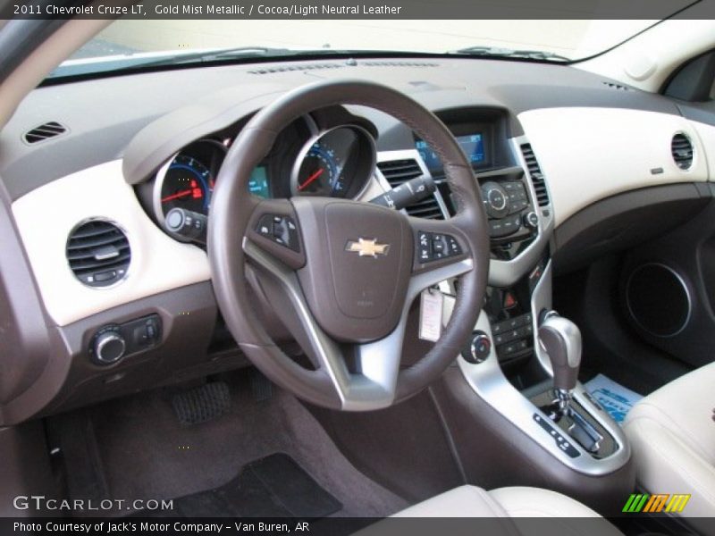 Gold Mist Metallic / Cocoa/Light Neutral Leather 2011 Chevrolet Cruze LT