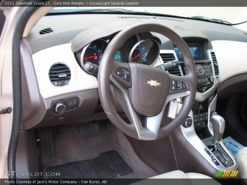 Gold Mist Metallic / Cocoa/Light Neutral Leather 2011 Chevrolet Cruze LT