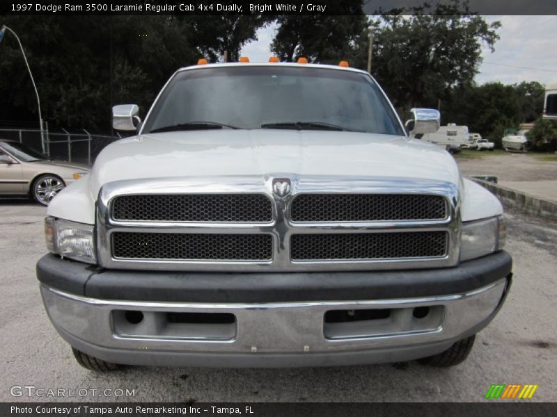 Bright White / Gray 1997 Dodge Ram 3500 Laramie Regular Cab 4x4 Dually