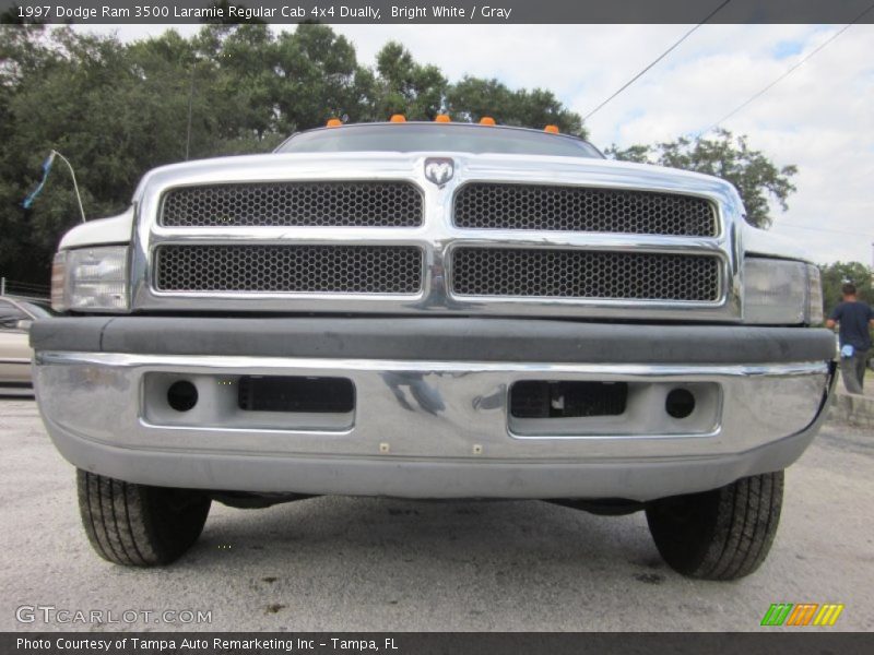 Bright White / Gray 1997 Dodge Ram 3500 Laramie Regular Cab 4x4 Dually