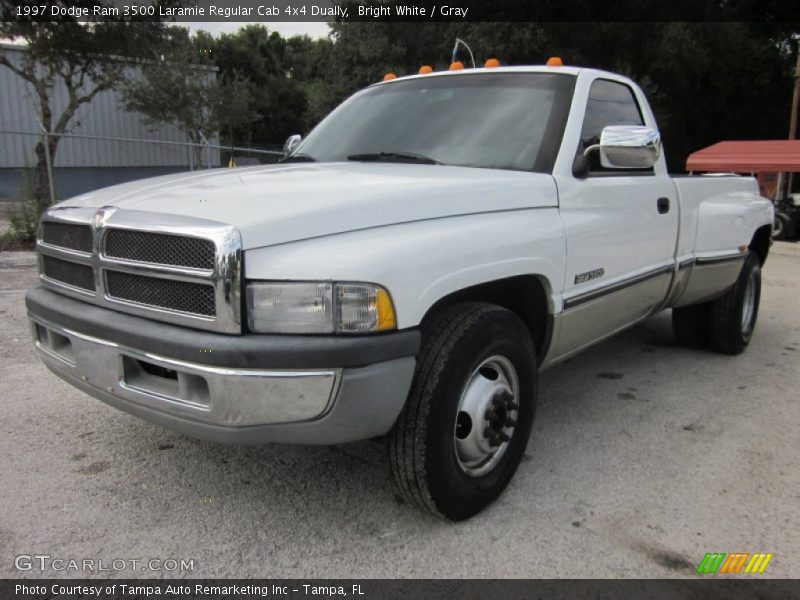 Front 3/4 View of 1997 Ram 3500 Laramie Regular Cab 4x4 Dually