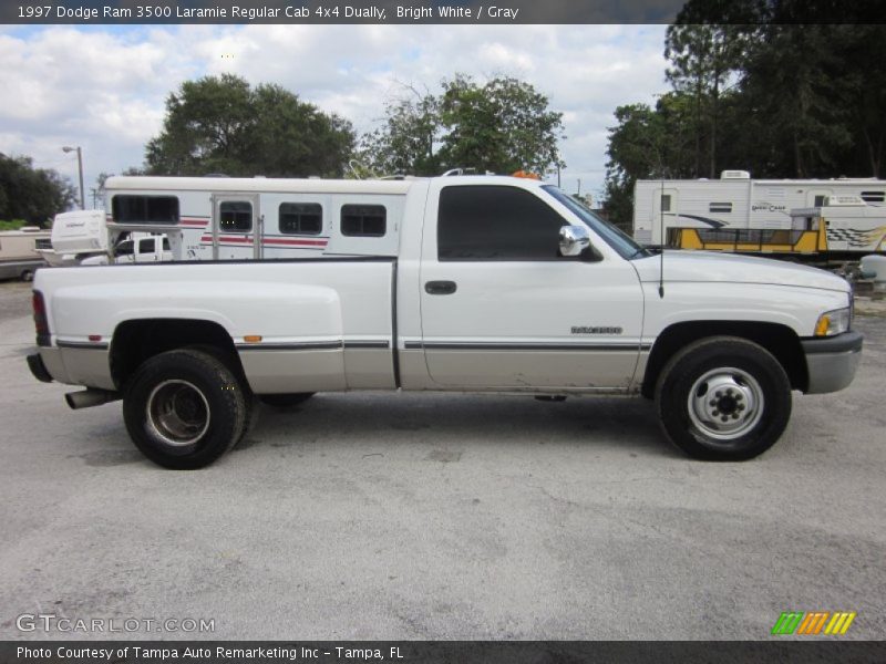 Bright White / Gray 1997 Dodge Ram 3500 Laramie Regular Cab 4x4 Dually