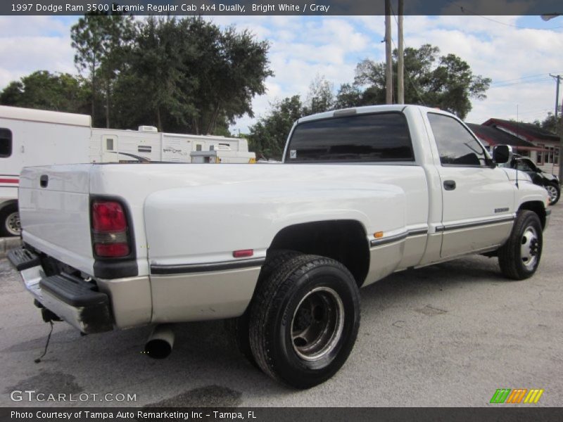 Bright White / Gray 1997 Dodge Ram 3500 Laramie Regular Cab 4x4 Dually