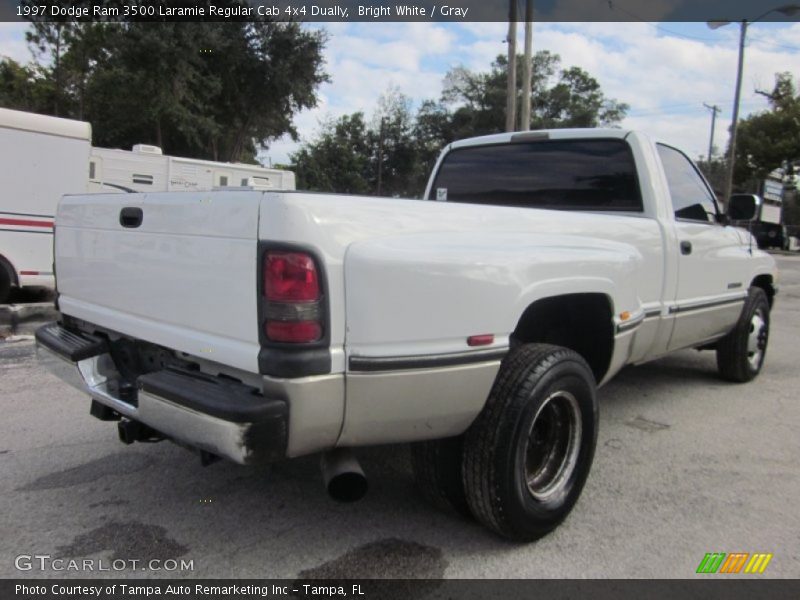 Bright White / Gray 1997 Dodge Ram 3500 Laramie Regular Cab 4x4 Dually