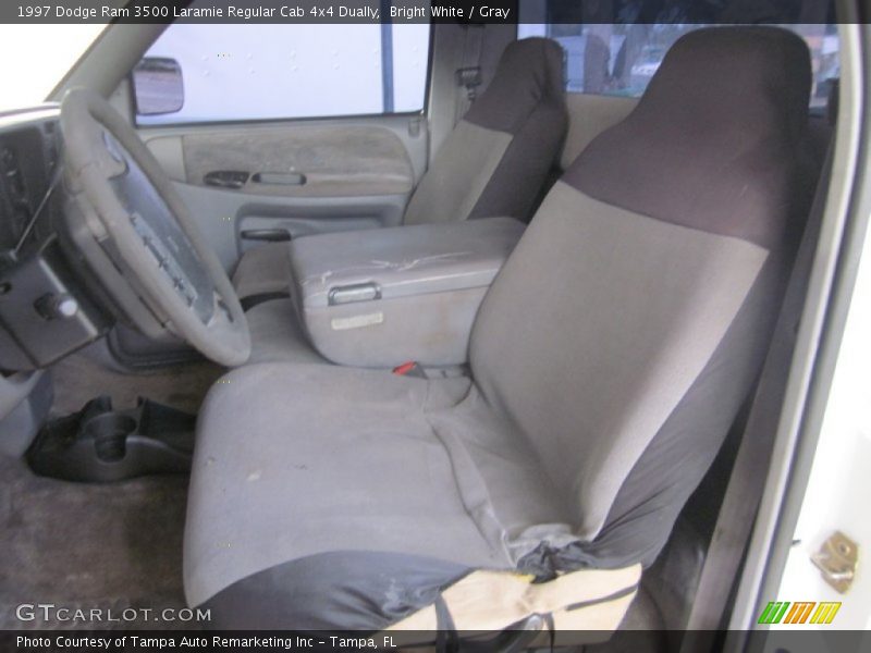 Bright White / Gray 1997 Dodge Ram 3500 Laramie Regular Cab 4x4 Dually
