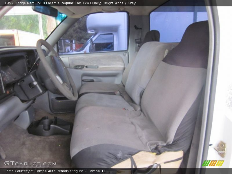 Bright White / Gray 1997 Dodge Ram 3500 Laramie Regular Cab 4x4 Dually