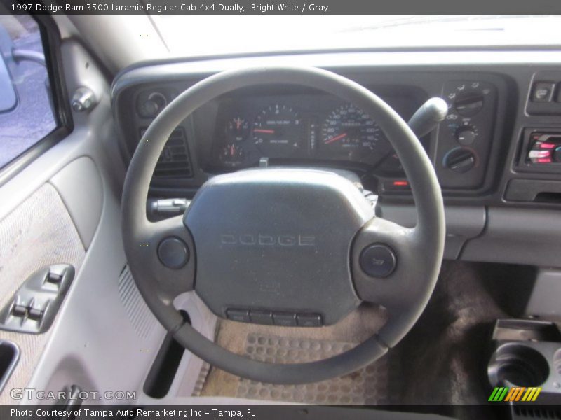 Bright White / Gray 1997 Dodge Ram 3500 Laramie Regular Cab 4x4 Dually