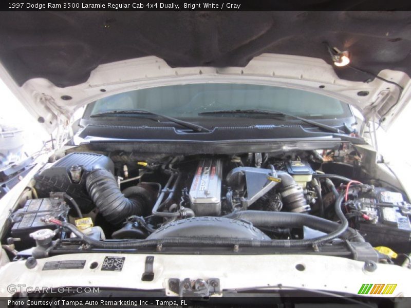 Bright White / Gray 1997 Dodge Ram 3500 Laramie Regular Cab 4x4 Dually