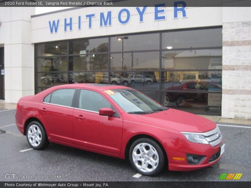 Sangria Red Metallic / Charcoal Black 2010 Ford Fusion SE