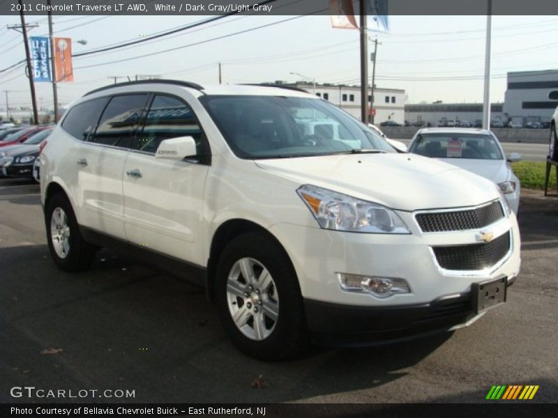 White / Dark Gray/Light Gray 2011 Chevrolet Traverse LT AWD