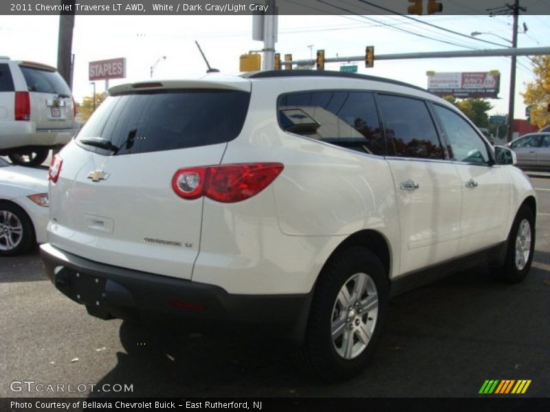White / Dark Gray/Light Gray 2011 Chevrolet Traverse LT AWD