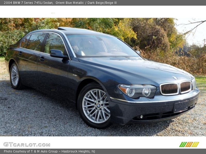 Orient Blue Metallic / Dark Beige/Beige III 2004 BMW 7 Series 745Li Sedan
