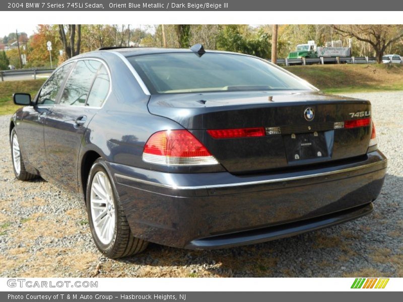 Orient Blue Metallic / Dark Beige/Beige III 2004 BMW 7 Series 745Li Sedan