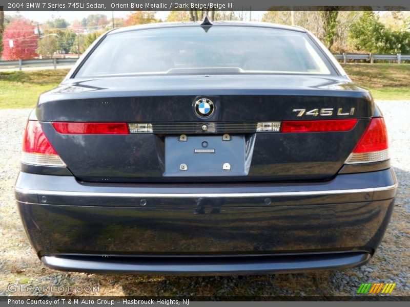 Orient Blue Metallic / Dark Beige/Beige III 2004 BMW 7 Series 745Li Sedan