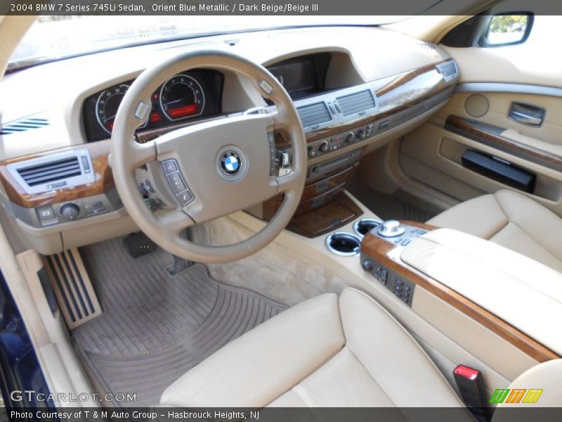 Orient Blue Metallic / Dark Beige/Beige III 2004 BMW 7 Series 745Li Sedan