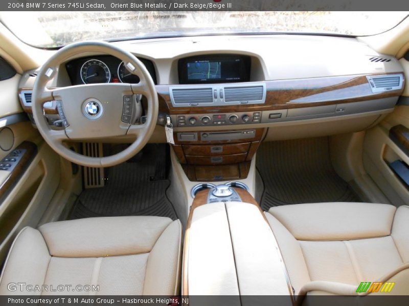Orient Blue Metallic / Dark Beige/Beige III 2004 BMW 7 Series 745Li Sedan