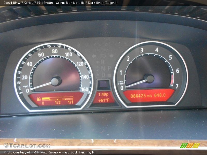 Orient Blue Metallic / Dark Beige/Beige III 2004 BMW 7 Series 745Li Sedan