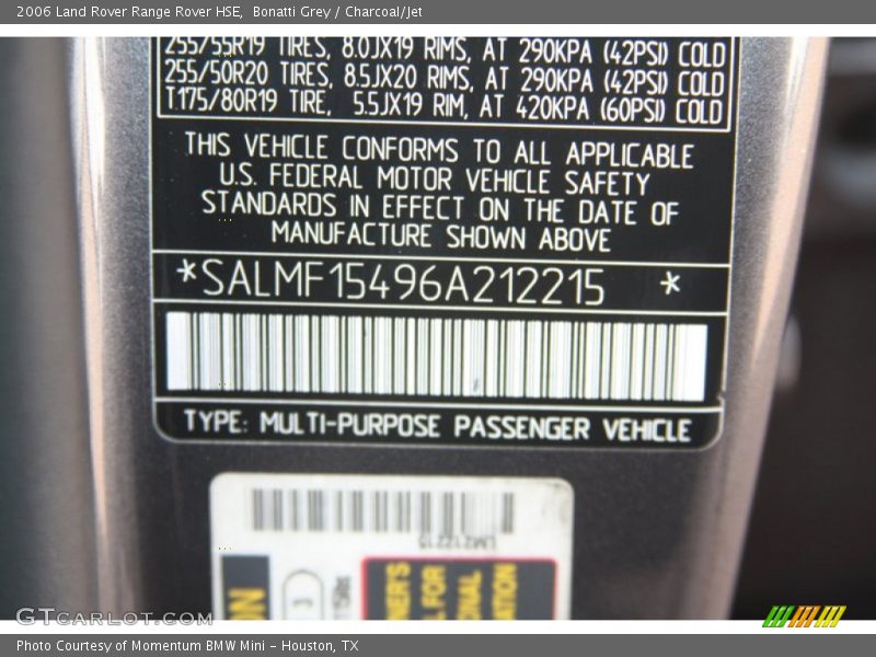 Bonatti Grey / Charcoal/Jet 2006 Land Rover Range Rover HSE