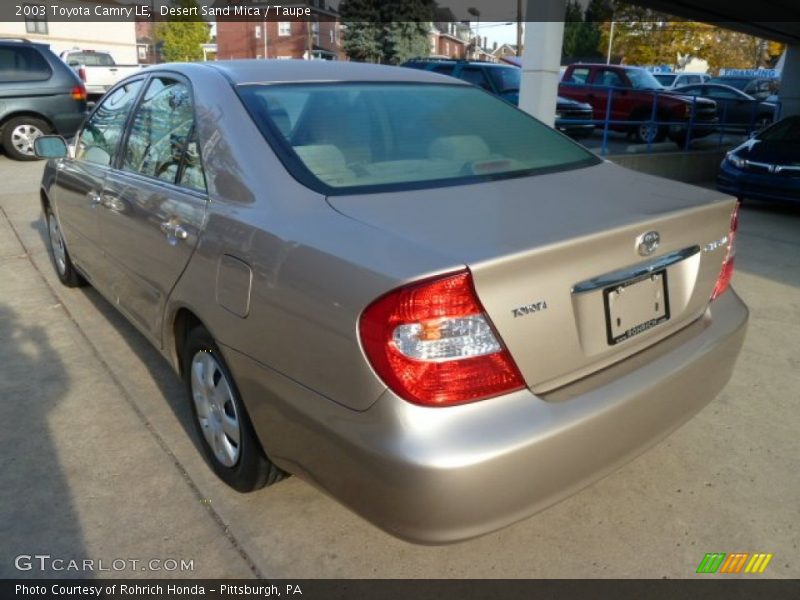 Desert Sand Mica / Taupe 2003 Toyota Camry LE