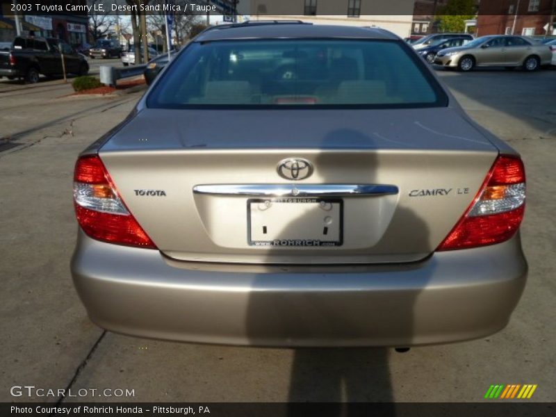 Desert Sand Mica / Taupe 2003 Toyota Camry LE