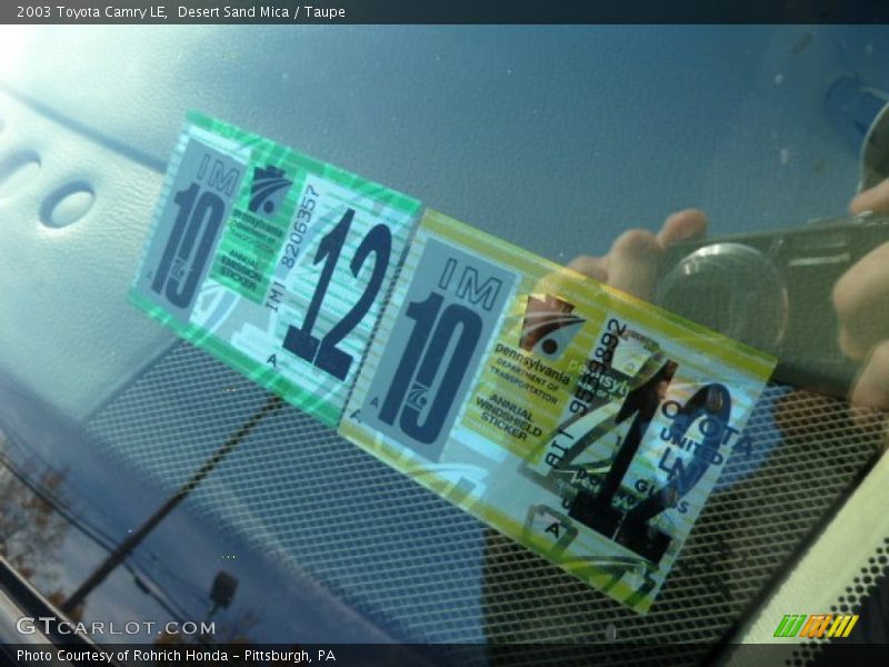Desert Sand Mica / Taupe 2003 Toyota Camry LE