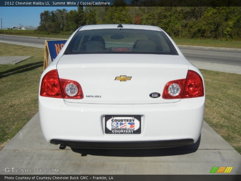 Summit White / Cocoa/Cashmere 2012 Chevrolet Malibu LS