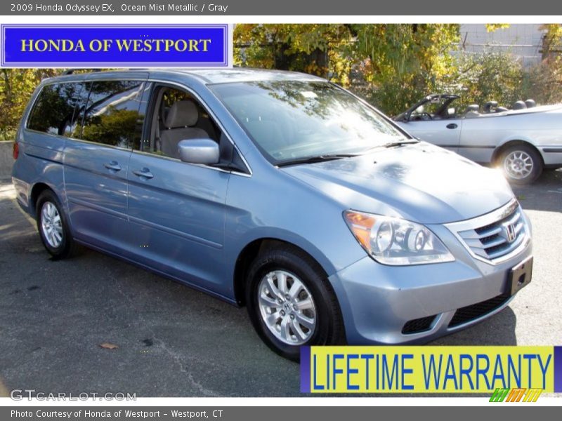 Ocean Mist Metallic / Gray 2009 Honda Odyssey EX