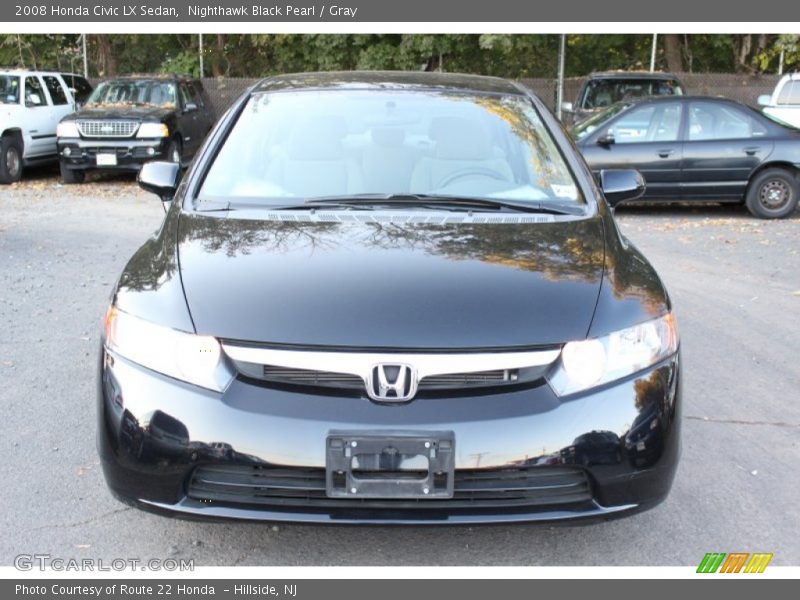 Nighthawk Black Pearl / Gray 2008 Honda Civic LX Sedan