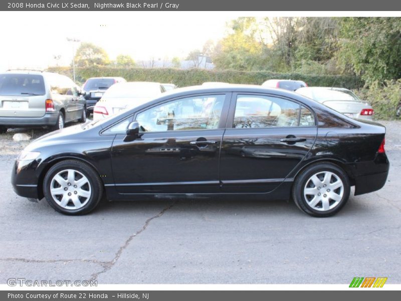 Nighthawk Black Pearl / Gray 2008 Honda Civic LX Sedan