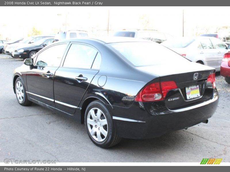 Nighthawk Black Pearl / Gray 2008 Honda Civic LX Sedan