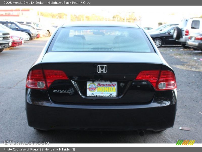 Nighthawk Black Pearl / Gray 2008 Honda Civic LX Sedan