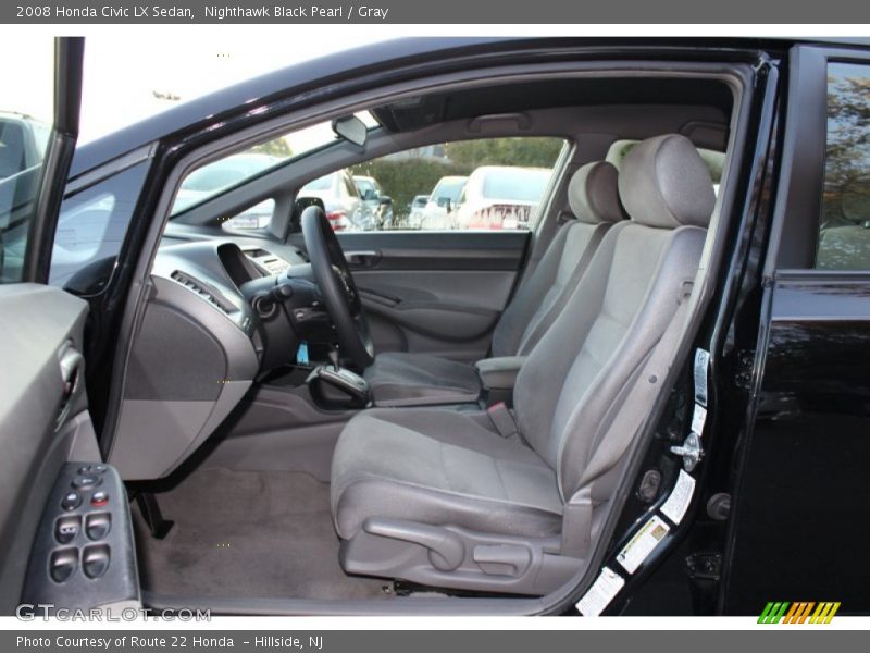 Nighthawk Black Pearl / Gray 2008 Honda Civic LX Sedan