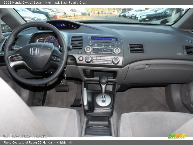 Nighthawk Black Pearl / Gray 2008 Honda Civic LX Sedan