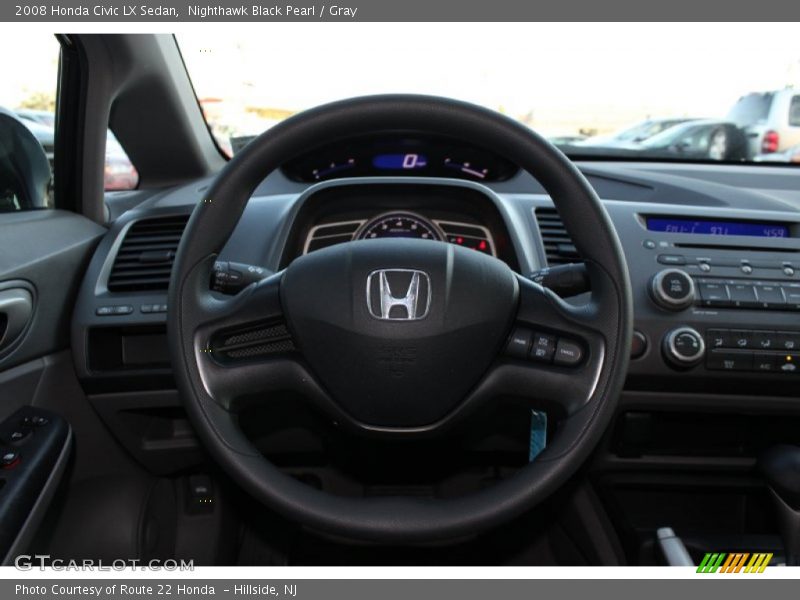Nighthawk Black Pearl / Gray 2008 Honda Civic LX Sedan