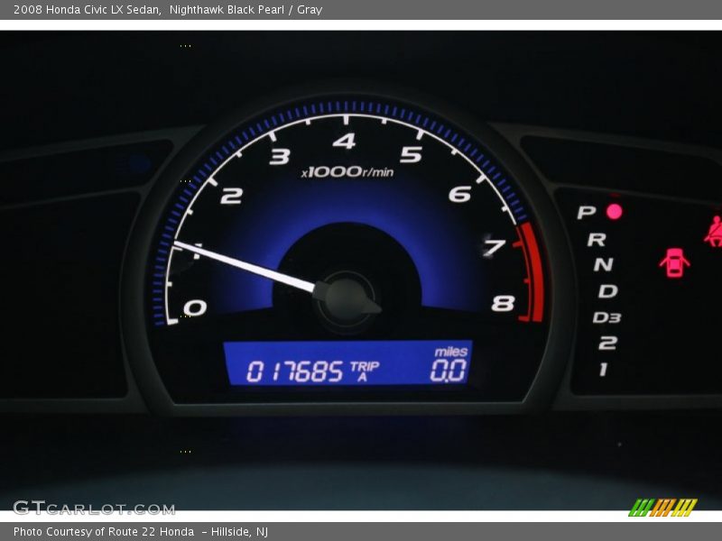 Nighthawk Black Pearl / Gray 2008 Honda Civic LX Sedan