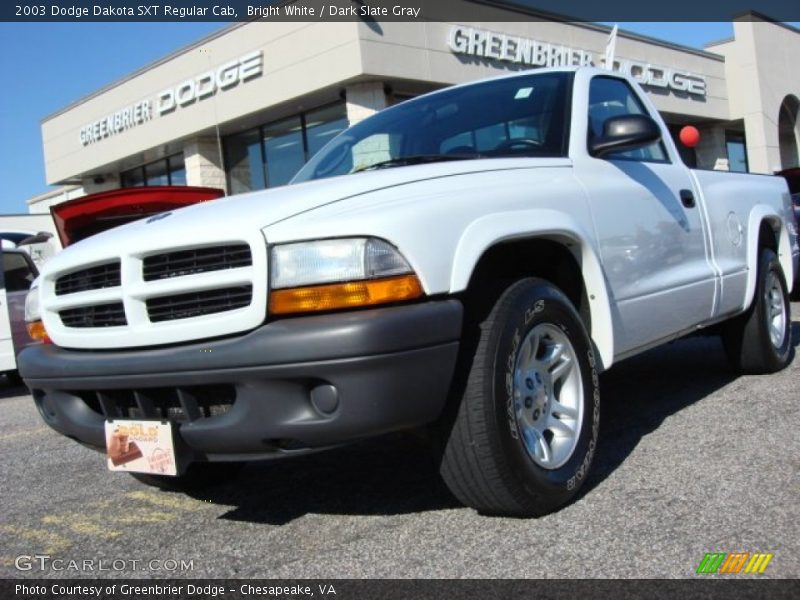 Bright White / Dark Slate Gray 2003 Dodge Dakota SXT Regular Cab