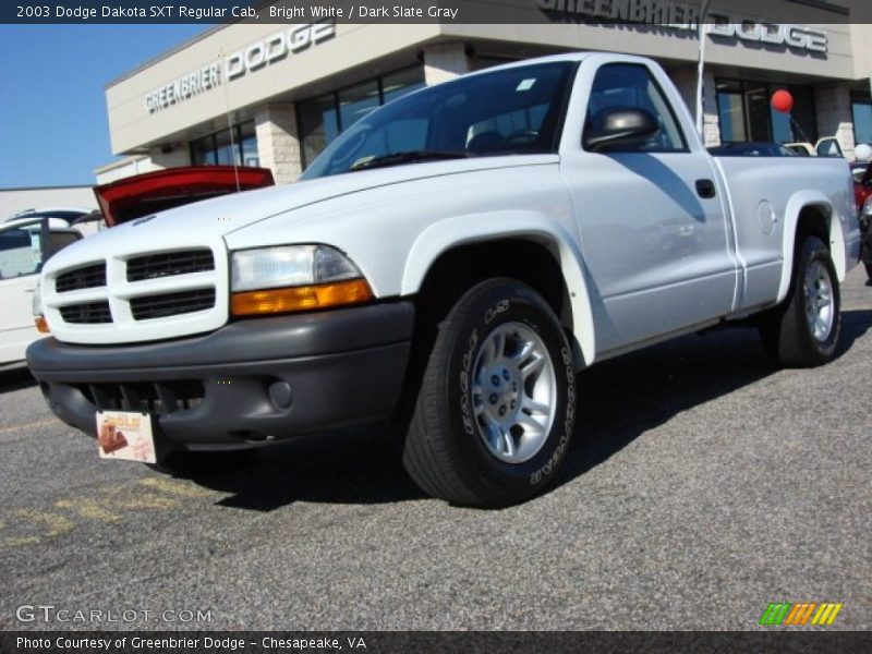 Bright White / Dark Slate Gray 2003 Dodge Dakota SXT Regular Cab