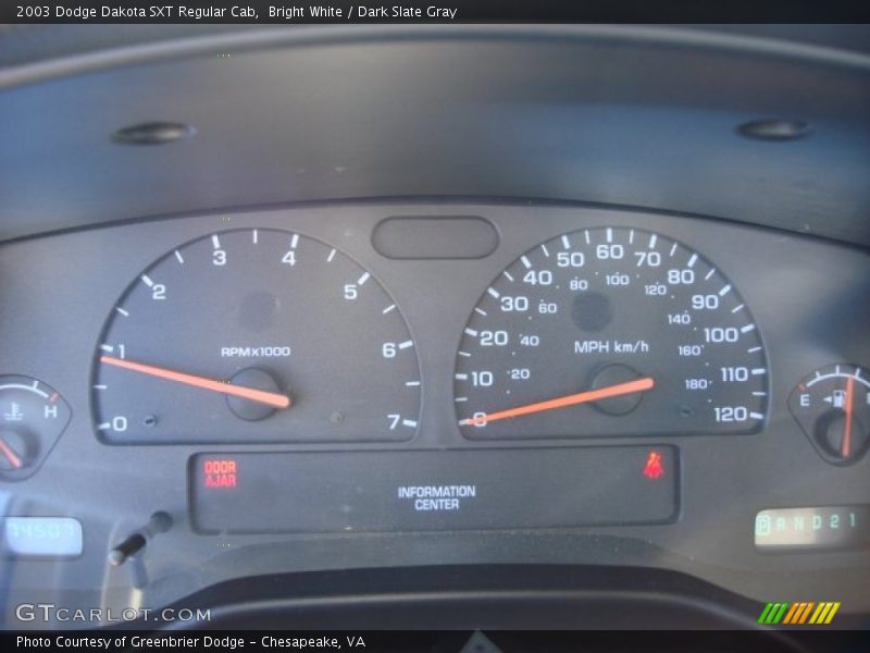 Bright White / Dark Slate Gray 2003 Dodge Dakota SXT Regular Cab