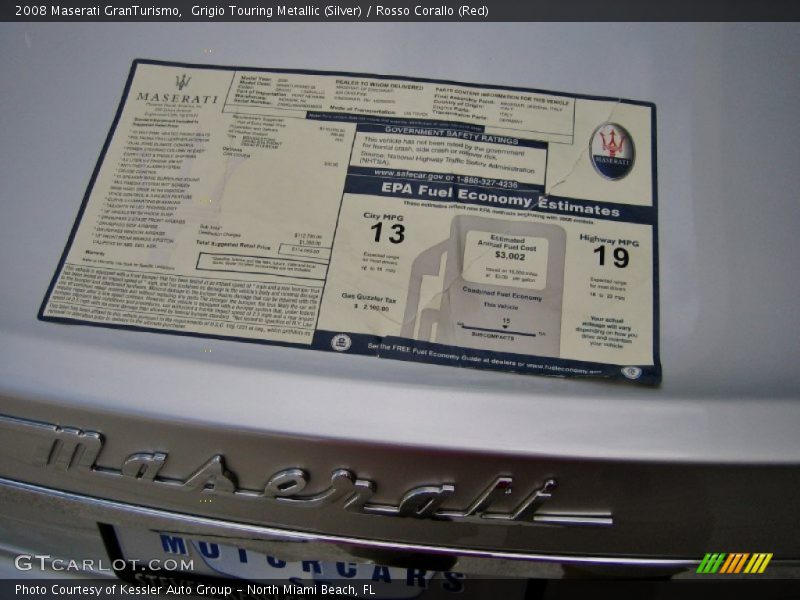  2008 GranTurismo  Window Sticker